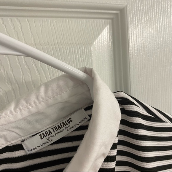 Zara collared dress black and white stripes - Picture 4 of 4